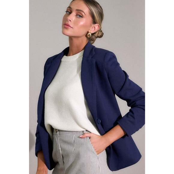 Red Dress The World Is Yours Navy Blue Ponte Blazer Size LL / Navy - Picture 3 of 3